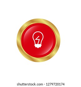 idea icon - bulb symbol and glossy round button