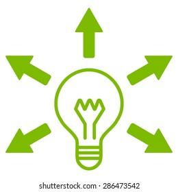 Idea icon from Business Bicolor Set. Vector style: flat symbol, eco green color, rounded angles, white background.