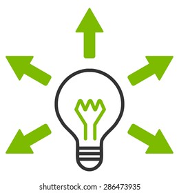 Idea icon from Business Bicolor Set. Vector style: bicolor flat symbol, eco green and gray colors, rounded angles, white background.