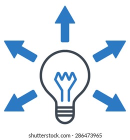 Idea icon from Business Bicolor Set. Vector style: bicolor flat symbol, smooth blue colors, rounded angles, white background.