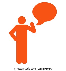Idea icon from Business Bicolor Set. This flat vector symbol uses orange color, rounded angles, and isolated on a white background.