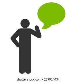 Idea icon from Business Bicolor Set. This flat vector symbol uses eco green and gray colors, rounded angles, and isolated on a white background.