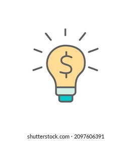 Idea Icon in color icon, isolated on white background 