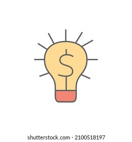 Idea Icon in color icon, isolated on white background 