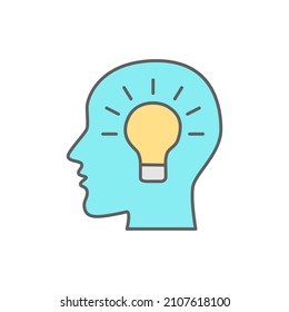 Idea Icon in color icon, isolated on white background 