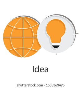 Idea icon concept on white background. Creative idea design use for your project. Flat vector illustration for presentation, mobile app, web page.
