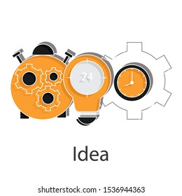 Idea icon concept on white  background. creative idea design use for your project. Flat vector illustration for presentation, brochure, mobile app or web page. 