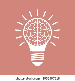 Idea icon. Creative idea icon. Brain with lightbulb vector illustration. solution sign symbol. vector illustration