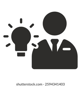 idea icon, creative thinking, brainstorming symbol, flat vector illustration on white background