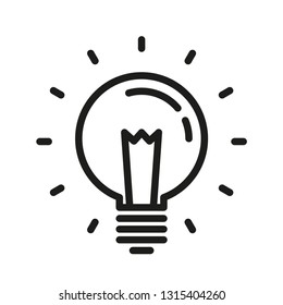 Idea icon, creativity symbol, lamp linear pictogram