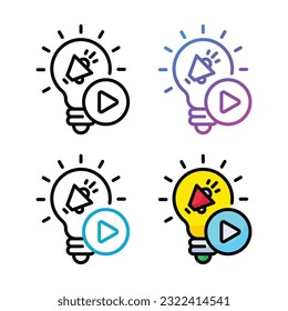 Idea icon design in four variation color