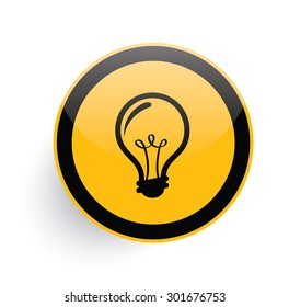 Idea icon design on yellow button background,clean vector
