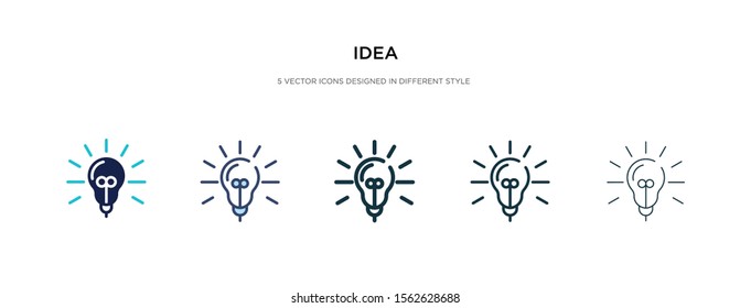 idea icon in different style vector illustration. two colored and black idea vector icons designed in filled, outline, line and stroke style can be used for web, mobile, ui