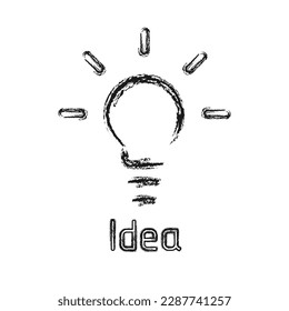idea icon drawn with a bone, creative idea