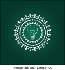 idea icon drawn chalk emblem, retro style, chalk or chalkboard texture