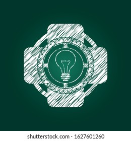 idea icon drawn with chalkboard texture