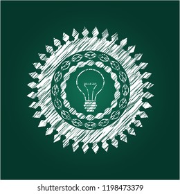 idea icon drawn on a blackboard