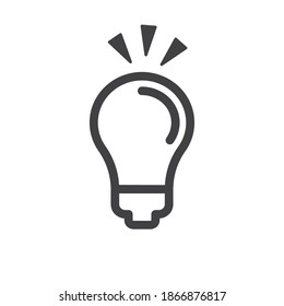 Ikone der Idee. Elektrische Lampe, Vektorgrafik. Glühbirne.