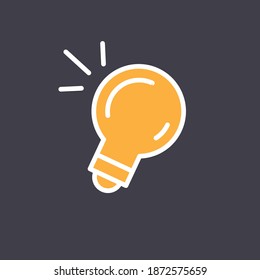 Idea icon. Electric lamp vector illustration. Light bulb.