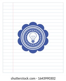 icono de idea dibujar con efecto de lápiz. Tinta azul. Ilustración vectorial. Detallado.
