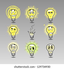 idea icon emotions set 3. Hand draw cartoon emotions: crazy idea, million dollar idea, genius idea, brilliant idea, bad idea, shocking idea, sick idea, dead idea, ideas Fail. Scandalous Ideas