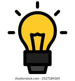 idea icon with flat outline style