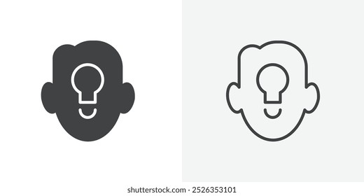Icono de la idea plano y diseño de conjunto simple