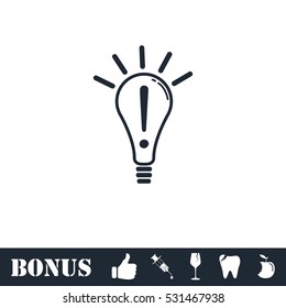 Idea icon flat. Vector illustration symbol and bonus pictogram