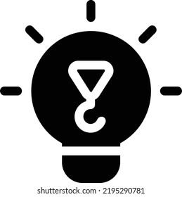 Idea Icon With Glyph Style, Construction Business Sign And Symbol Isolated On White Background