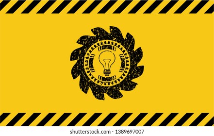 idea icon grunge warning sign emblem. Vector Illustration. Detailed.