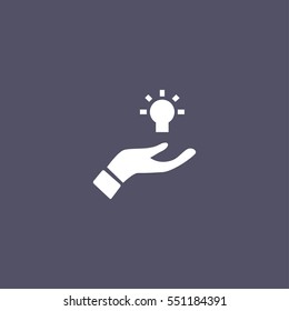 idea icon with hand