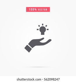 idea icon with hand