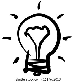 Idea icon. Hand drawn. Business idea. Light icon. Problem solution icon. Suitable for all devices, SEO, SMM, UX. Perfect for use in presentations, analytical reports, branding. Use it on any surface