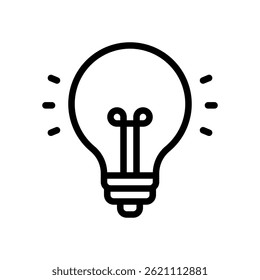Ícone de ideia para inovação e pensamento criativo - Vetor de lâmpada, ilustração de solução, conceito de brainstorming. Ícone de Linha