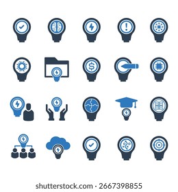 Idea Icon - Icono de innovación - Paquete de conjunto de iconos de luz