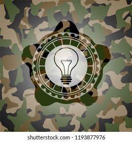 idea icon inside camo emblem