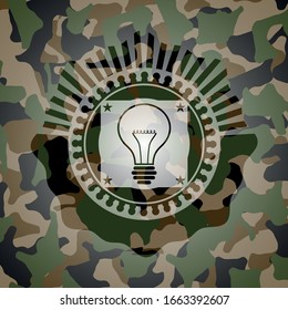 idea icon inside camo emblem