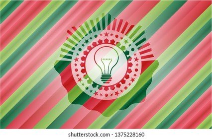 idea icon inside christmas emblem.
