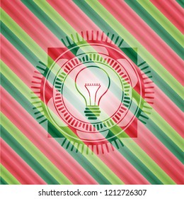 idea icon inside christmas style emblem.