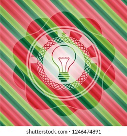 idea icon inside christmas style badge..