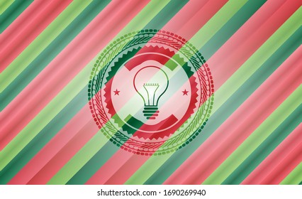 idea icon inside christmas style badge..