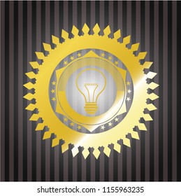 idea icon inside gold shiny emblem