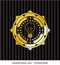 idea icon inside gold shiny emblem