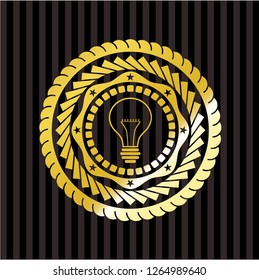idea icon inside gold shiny emblem