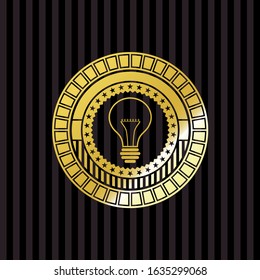 idea icon inside golden badge or emblem