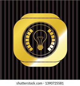 idea icon inside golden emblem