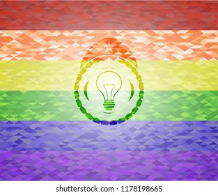 idea icon inside lgbt colors emblem 