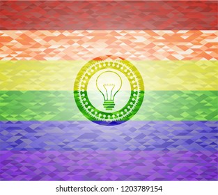 idea icon inside lgbt colors emblem 