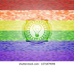 idea icon inside lgbt colors emblem 