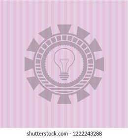 idea icon inside pink emblem. Vintage.